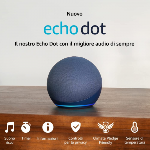 Nuovo Echo Dot (5Âª generazione, modello 2022) | Altoparlante intelligente con integrazione Alexa | Blu notte