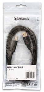 ATLANTIS CAVO USB-2.0 A/B - M/M 1,8M P01