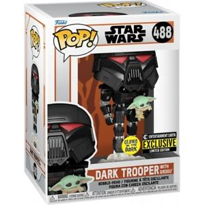 Funko Pop ! SW Mandalorian : Dark Trooper GITD (488) EXM