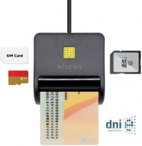 AISENS ASCR-SN02SD-BK lettore di controllo di accesso Lettore di controllo accessi USB Nero