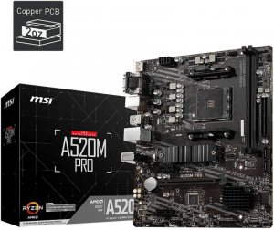 MSI A520M PRO scheda madre AMD A520 Presa AM4 micro ATX