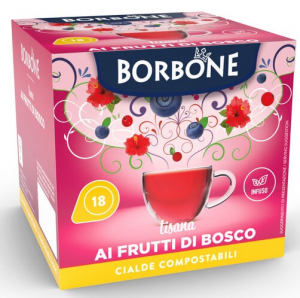 18 Cialde ESE 44 mm Caffè Borbone INFUSO AI FRUTTI DI BOSCO