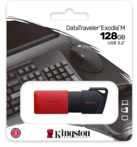 Kingston Technology DataTraveler Exodia M unitÃ  flash USB 128 GB USB tipo A 3.2 Gen 1 (3.1 Gen 1) Nero, Rosso
