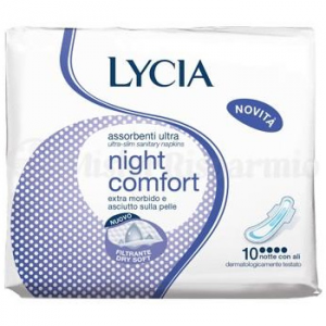LYCIA ASSORBENTI CON ALI ULTRASOTTILI NIGHT COMFORT X10