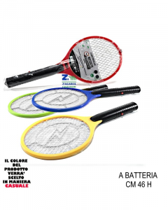 RACCHETTA FULMINA INSETTI MOSCHE ZANZARE A BATTERIA PORTATILE CM 46 H