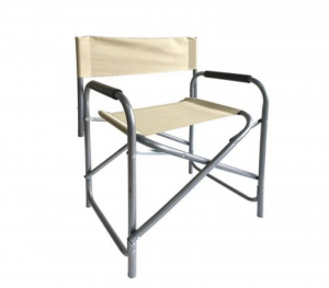 Sedia Regista Pieghevole Ferro Tessuto OXFORD Crema Poltroncina Portatile