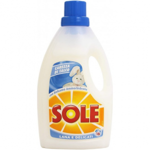 SOLE BUCATO LIQUIDO LANA E DELICATI 16 LAVAGGI 1LT.CAREZZE DI TALCO CON BALSAMO AMMORBIDENTE