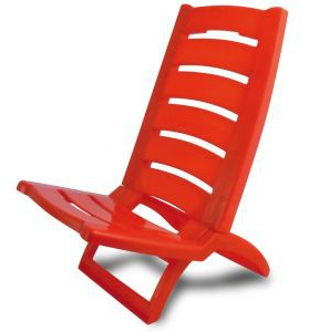 SPIAGGINA IN PLASTICA ADRIATIC CM.37,5 x H.65 ROSSA CORALLO