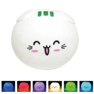 LAMPADA NOTTURNA TAVOLO PER BAMBINI MORBIDA IN SILICONE RGB TOUCH LED GATTO SC0