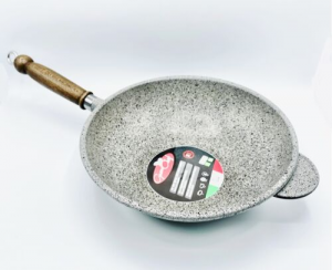 Padella Wok saltapasta antiaderente in alluminio manico smontabile 28 cm