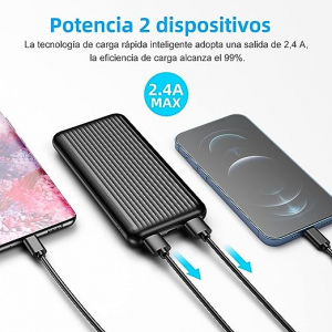 Power Bank 10000mAh,Ockeyed Ultra Sottile & Leggero Caricatore Portatile con 2 ingressi e 2 uscite,Powerbank per iPhone Samsung Huawei Xiaomi