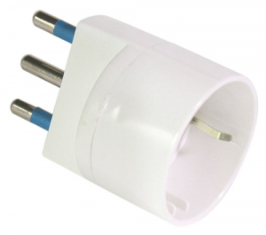 Adattatore di rete bianco spina 2p+t 16a-presa schuko MKC