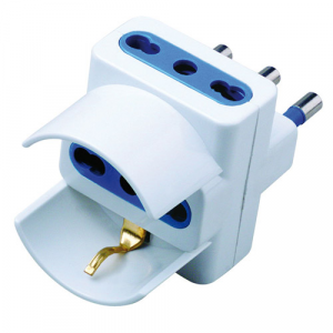 Adattatore triplo 16 a bianco blister MKC