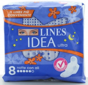 LINES IDEA ULTRA NOTTE CON ALI 8 PZ.NEUTRALIZZA ODORI