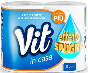 ASCIUGATUTTO IN CARTA VIT 2 ROTOLI 2 VELI