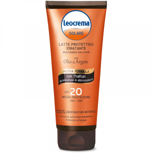 Leocrema solare latte protettivo idratante con olio di argan e thalitan protezione 20 200ml