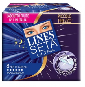 Assorbenti Seta Ultra 8 Pz Notte Lines