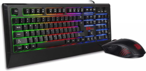KIT TASTIERA+MOUSE GAMING USB THERMALTAKE TT ESPORTS CHALLENGER COMBO NERA RGB