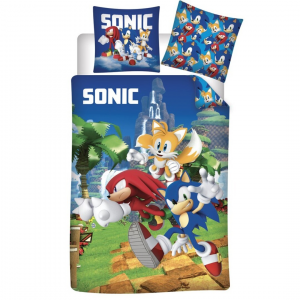 SONIC - COPRIPIUMINO (140X200 CM) + FEDERE (63X63 CM): "TEAM"