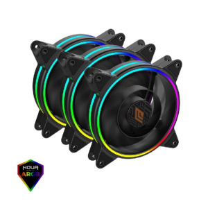 NOUA VENTOLA 120MM SKIRON KIT BLACK (3FAN ARGB + CONTROLLER ARGB) 1200RPM