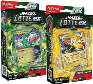 Pokemon Mazzo Lotte EX Tapu Koko EX o Fogliaferrea EX (il prezzo è per singolo MAZZO)