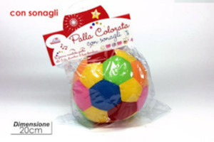 PRIME ATTIVITA' PALLA COLORATA CON SONAGLI MORBIDA 100264 GENERAL