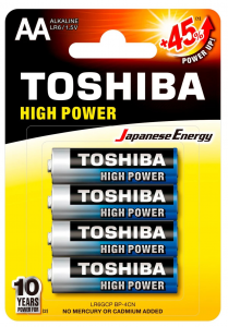 TOSHIBA BATTERIE ALCALINE LR6 STILO AA 4PZ