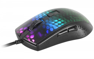MARSGAMING GAMING MOUSE MMR BLACK 12800DPI EXT-LIGHT 58gr RGB PARACORD SOFT