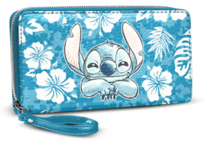 Portafoglio Disney Stitch Flowers Light Blue