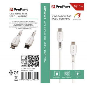 CAVO LIGHTNING - USB TIPO-C PP15CL624W (ECL150) 1.5MT BIANCO