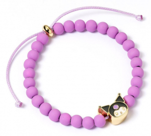 Braccialetto Hello Kitty Purple Beaded with Kuromi Charm