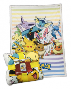 Coperta Sherpa Pokemon Pikachu & Eevee Transformation
