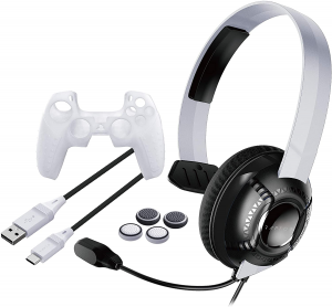 PS5 Bundle Accessori Con Cuffia Mono 4in1 SK100 Bianco/Nero